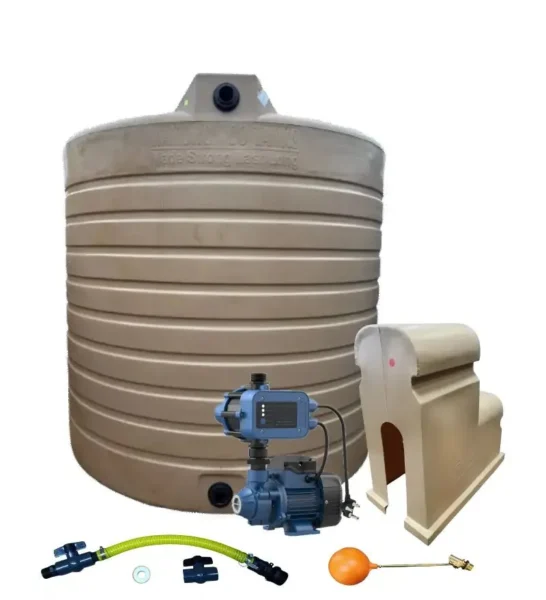 2500 L Water Tank Combo, 0.37 kW Econo Peripheral Pump complete kit