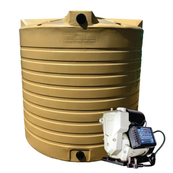 2500 L water tank with 1.5 kW VSP constant-pressure booster system, 108 L/min