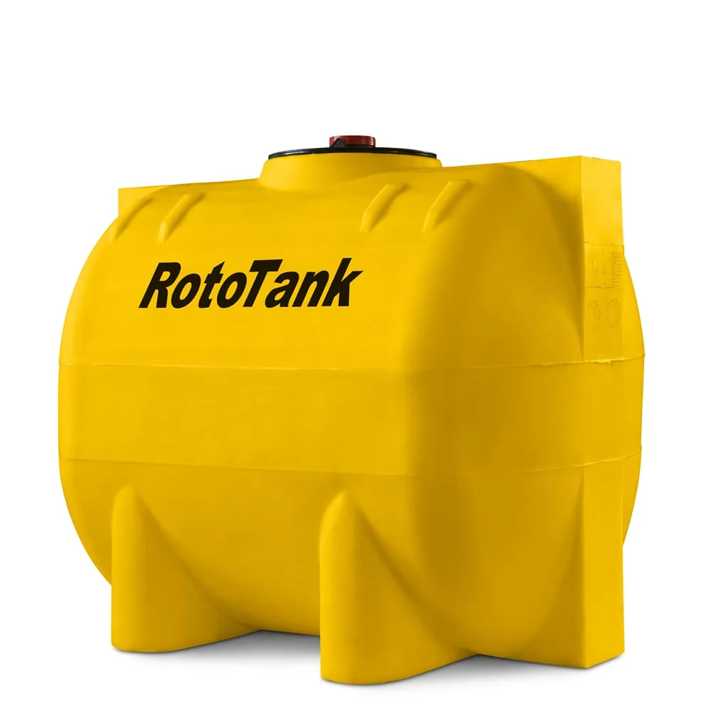250 L Horizontal Diesel Transport Tank, 40 mm Outlet, Yellow 250 L yellow horizontal diesel transport tank with 40 mm base outlet