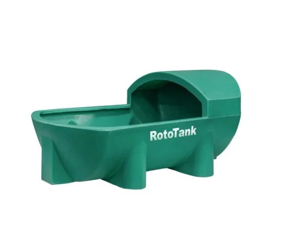 250 L green LLDPE livestock water trough with float valve