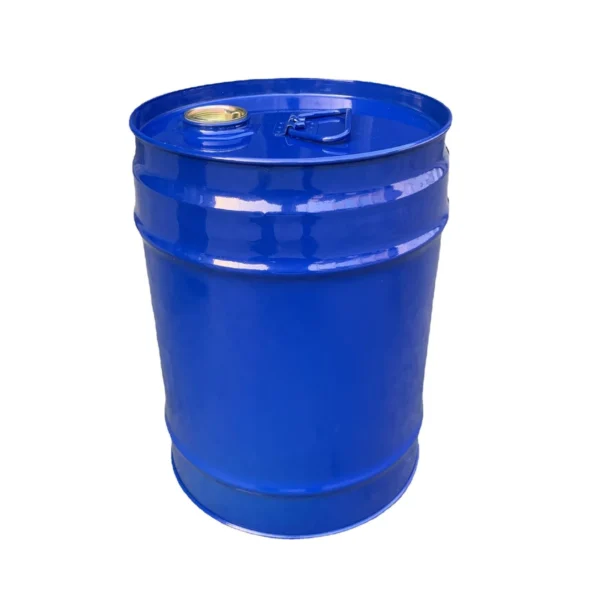New 25 litre blue tight-head steel drum with handle and bungs