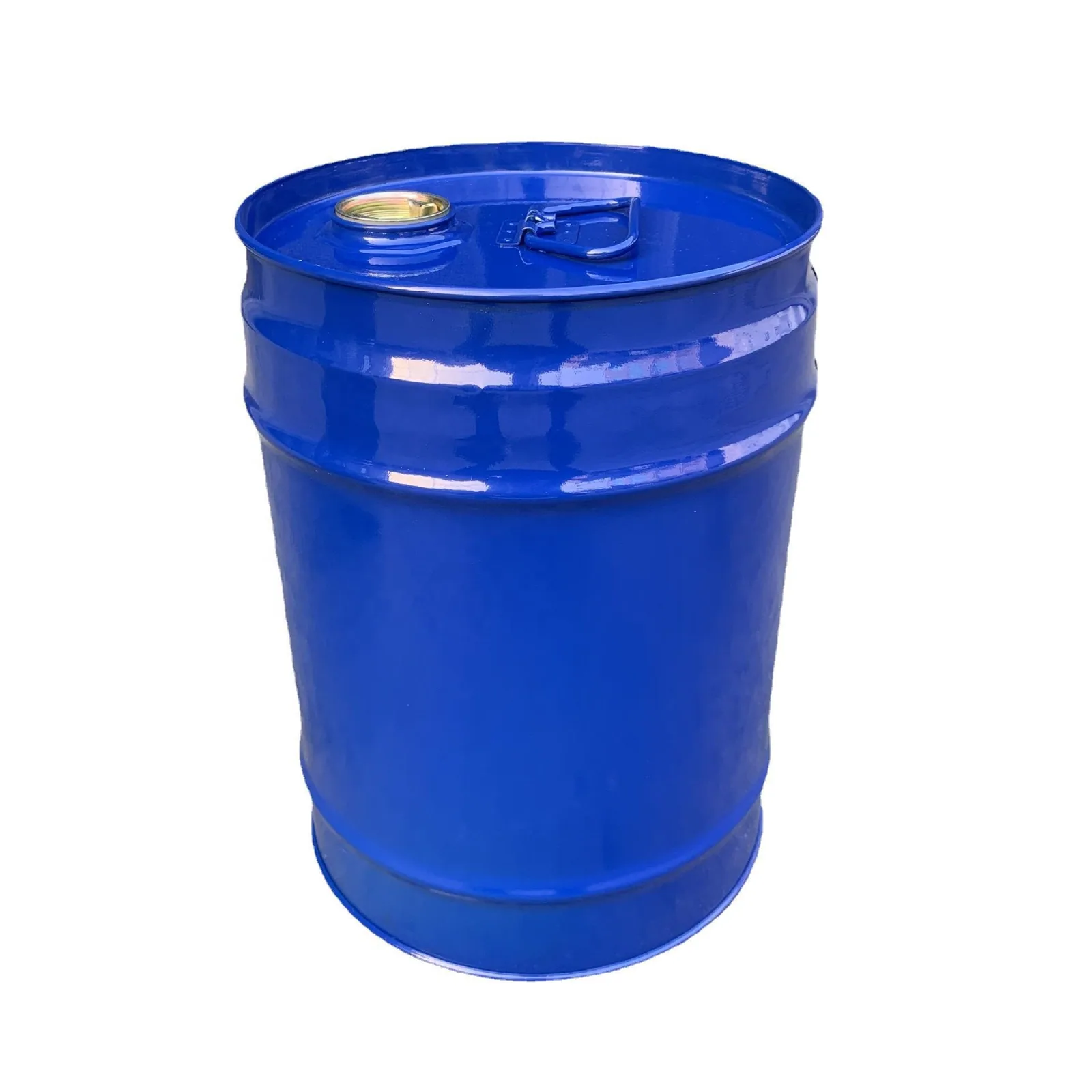25 L Tight-Head Steel Drum with Handle, 2" and 3/4" Bungs New 25 litre blue tight-head steel drum with handle and bungs