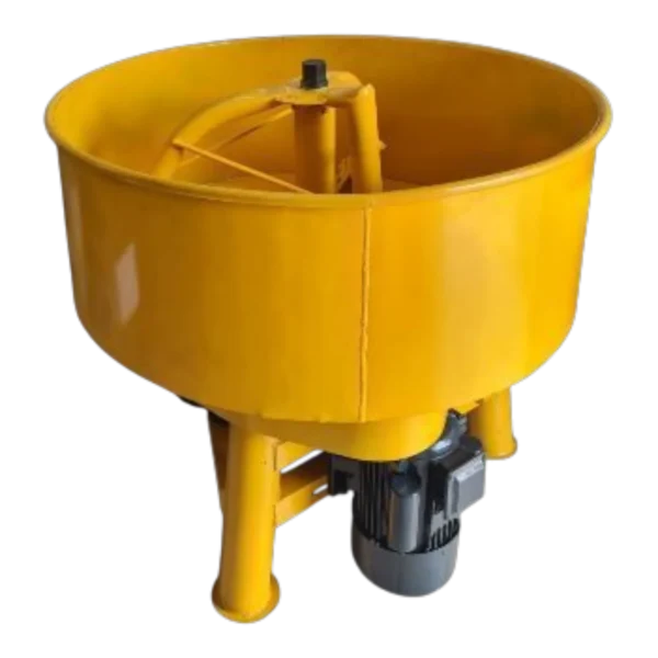 350 L electric pan mixer with 4 kW single-phase motor for block yard concrete