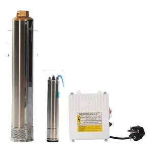 4SD6/5 4 inch stainless steel borehole pump, 0.37 kW, 36 m head, front view