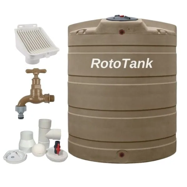 5000 L rainwater harvesting tank with first flush kit