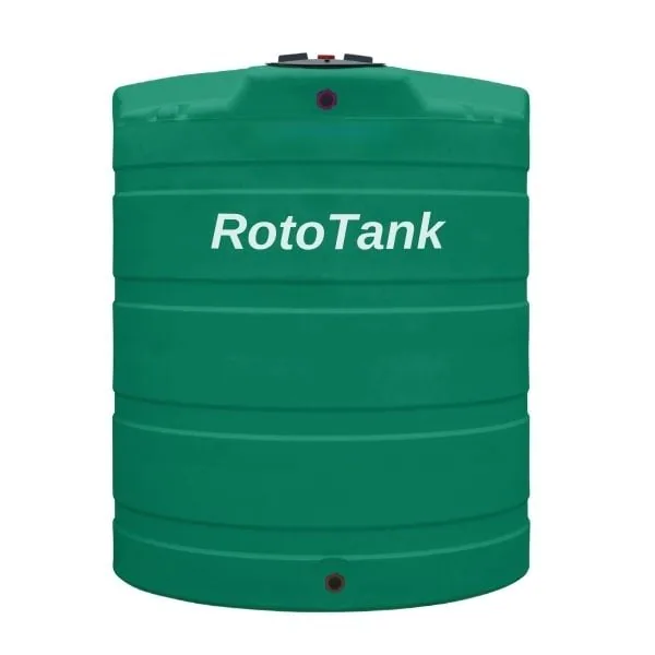 5000 L vertical water tank in green, 1800 mm diameter, food-grade LLDPE