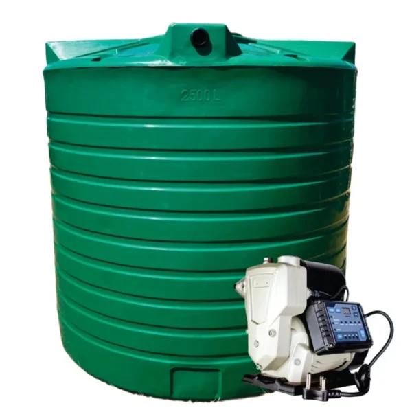 5000 L water tank with 1.5 kW constant-pressure booster pump system, main view