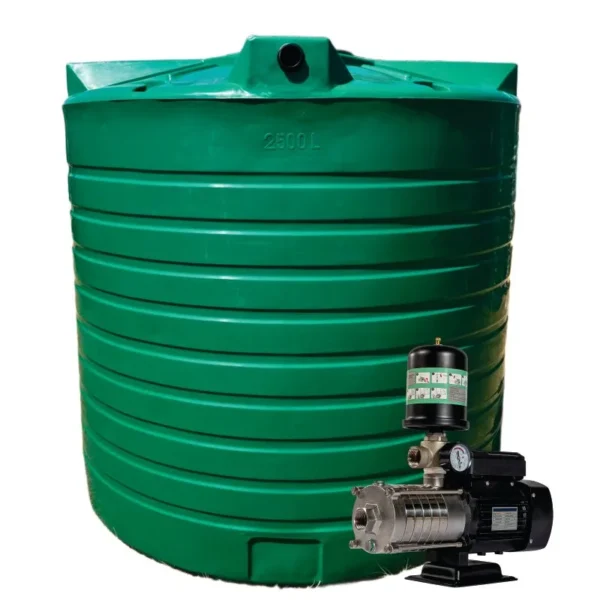 5000 L water tank with 1.5 kW VSD booster pump, main view