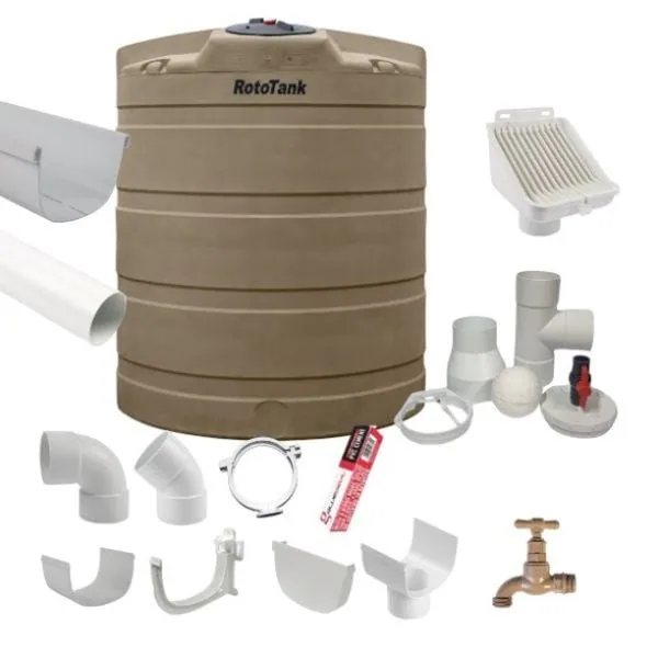 5000 L Vertical Water Tank and Gutter Kit Rainwater Combo 5000 L tank and gutter kit colour options
