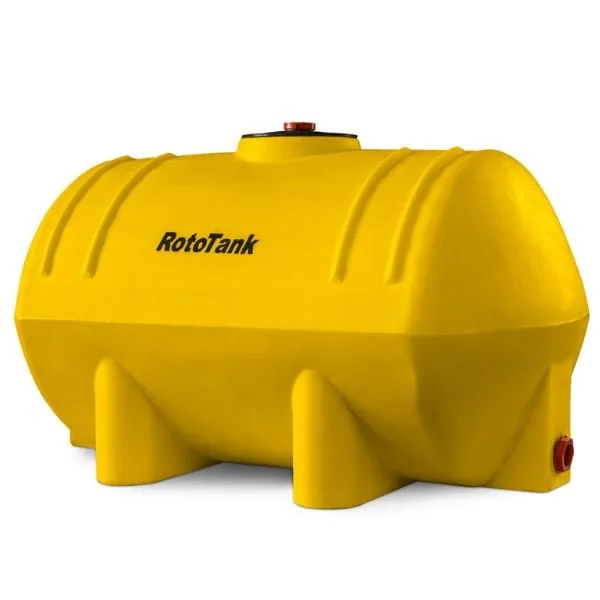 500 L yellow horizontal diesel transport tank with 40 mm base outlet