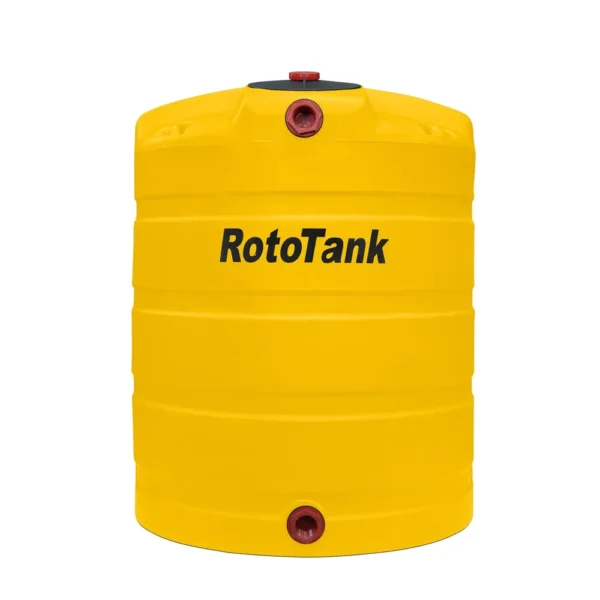 500 L yellow vertical medium duty LLDPE diesel and chemical tank, 840 mm diameter