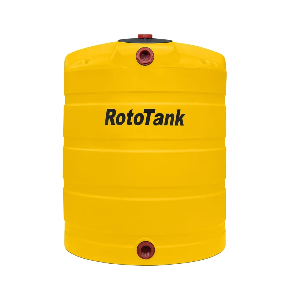 500 L Vertical Medium Duty Diesel and Chemical Tank, 1.4 SG, V500M 500 L yellow vertical medium duty LLDPE diesel and chemical tank, 840 mm diameter