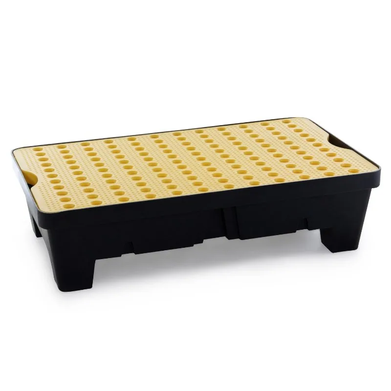 60 L Spill Containment Tray with Feet, 1200 × 800 mm 60 litre black polyethylene spill containment tray with feet