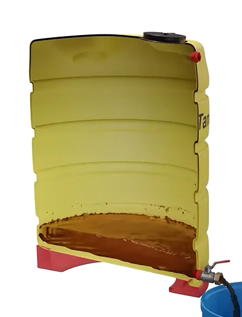 6,000 L Decant Vertical Water Tank with Pallet, 1800 mm Dia 6,000 L decant tank base outlet and pallet detail