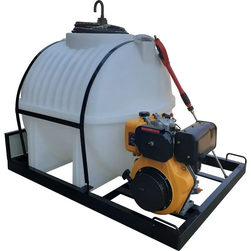 650 L Mobile Pressure Washer, 10HP Diesel, 240 Bar 650 L 10HP Diesel 240 bar pressure washer on skid, front view