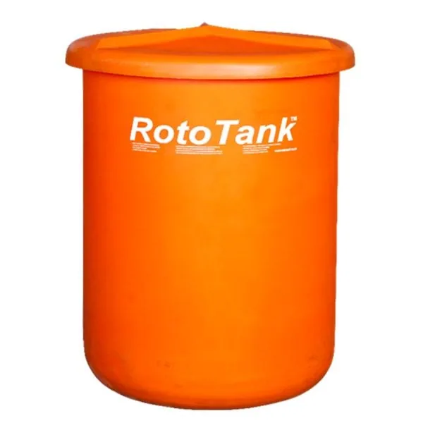 750 L open-top storage bin with lid, 900 mm diameter, 1180 mm high, LLDPE