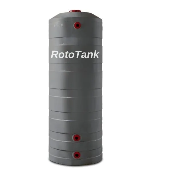 800 L Slimline Vertical Water Tank, 730 mm Dia x 1950 mm High 800 L slimline tank colour options, green, grey and tan