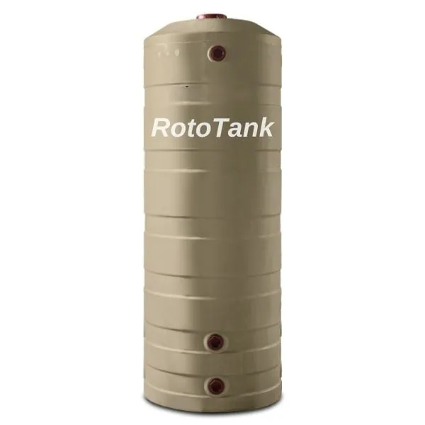800 L slimline vertical water tank, 730 mm diameter, 1950 mm high