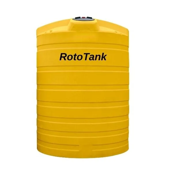 8000 L yellow vertical diesel and chemical storage tank, 2150 mm diameter