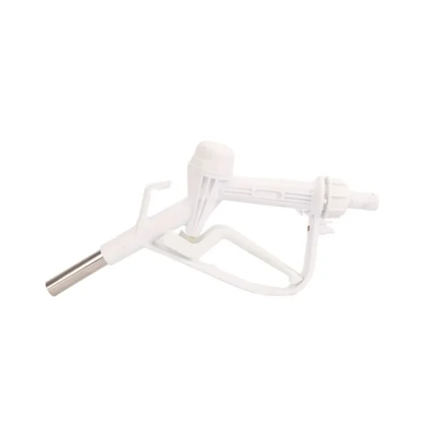AdBlue manual dispensing nozzle in white plastic with 3/4 inch inlet, 0-40 L/min