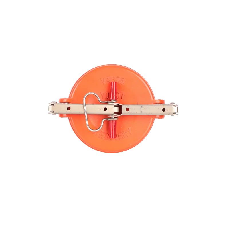 Aluminium Vapour Recovery Dust Cap, 3", Cam Action Orange 3 inch aluminium vapour recovery dust cap with cam action for tanker adaptors