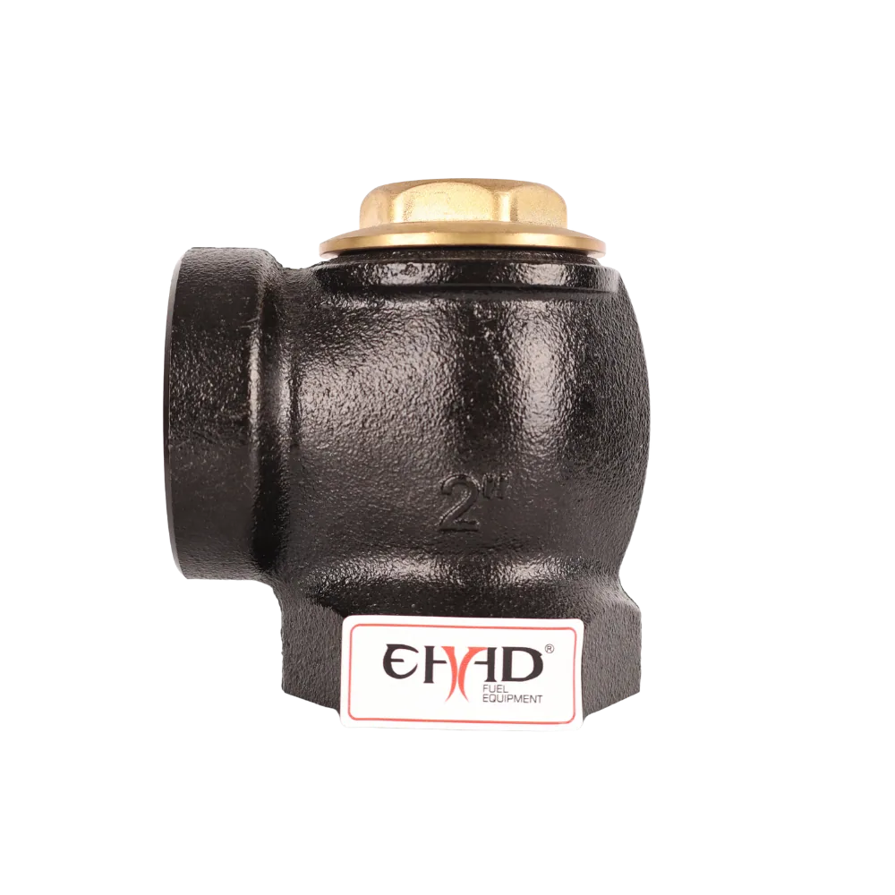 Angle Check Valve, 1.5" Cast Iron, Buna-N Seals 1.5 inch cast iron angle check valve with brass top and Buna-N seals
