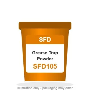 Pack of biological grease trap powder, bacteria and enzyme treatment for grease traps