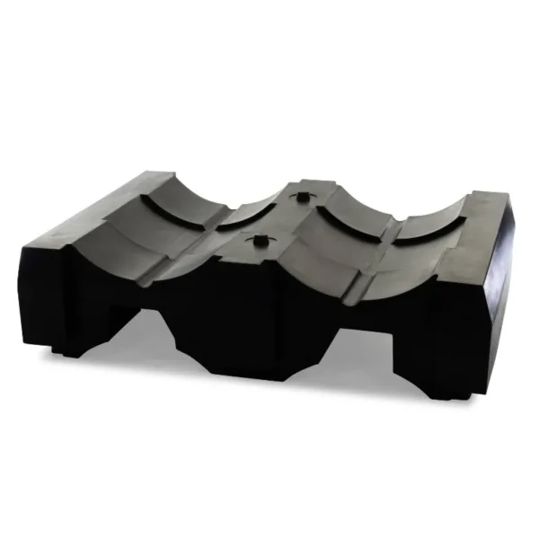 Bunded drum rack stacker unit in black polyethylene, adds two 210 L drums