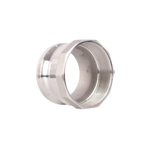 80 mm aluminium camlock Part A male adaptor, 3" female BSP
