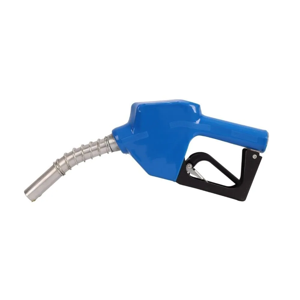 Compact Auto Fuel Nozzle, 19 mm Spout, 60 L/min Blue compact 19 mm automatic fuel nozzle, 3/4-inch inlet, 60 L/min