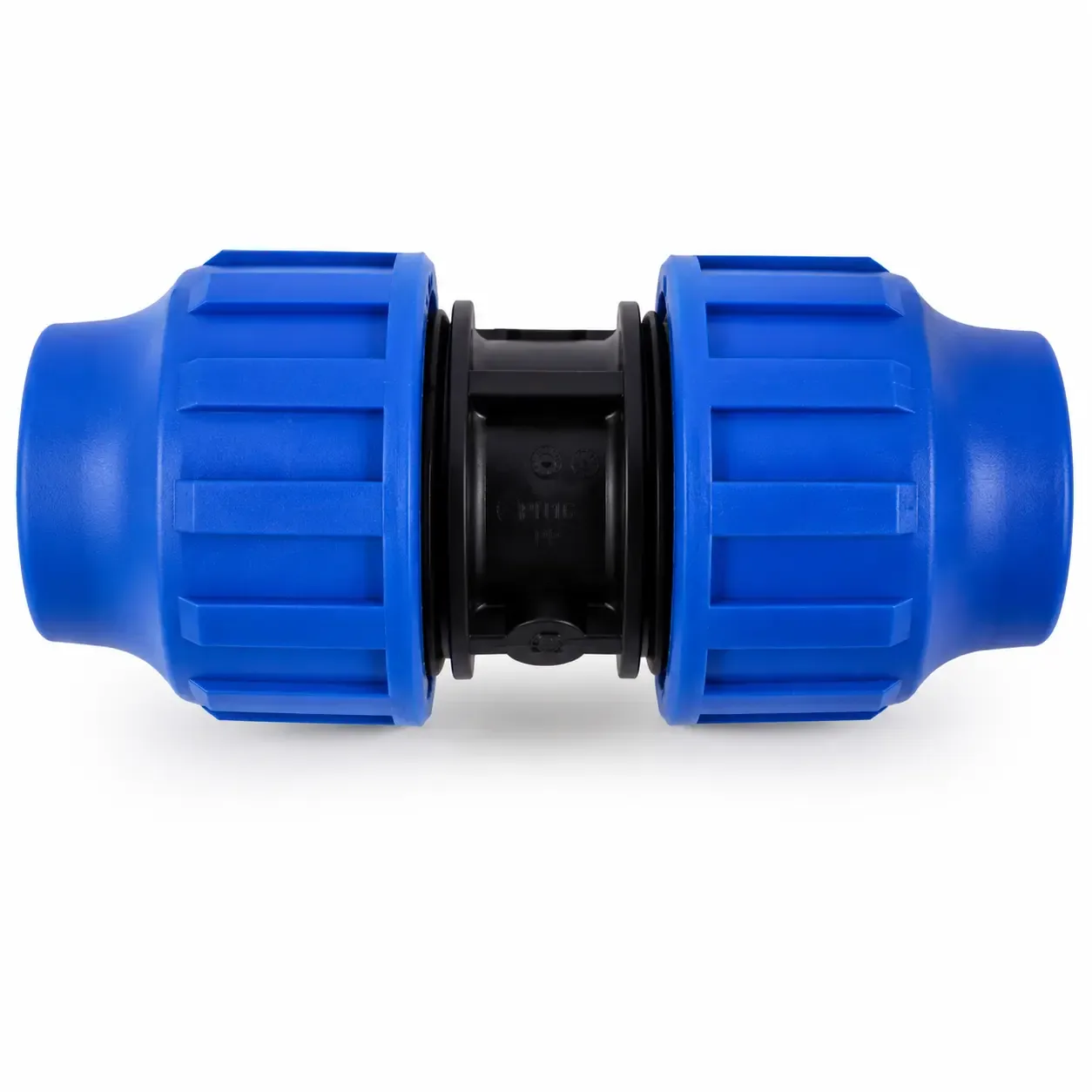 Compression Coupler for HDPE Pipe, PN16, 20 to 50 mm Polypropylene compression coupler PN16 for joining 20 to 50 mm HDPE pipe