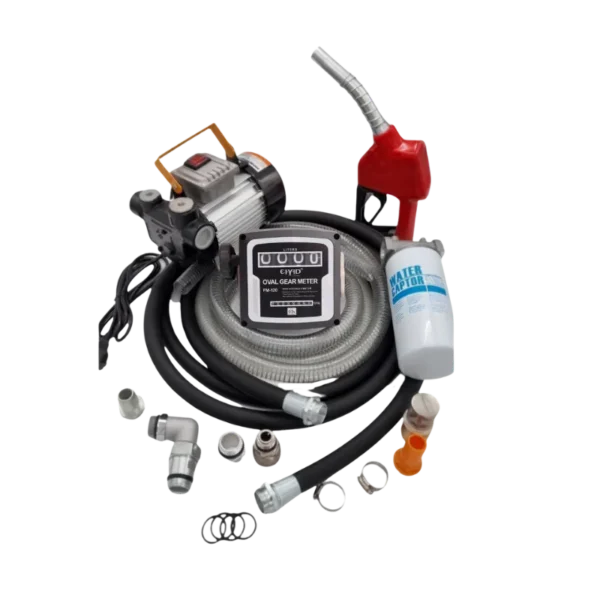 Diesel Kit C 220V with DYB60 pump, FM120L meter, nozzle, hoses and water-trap filter