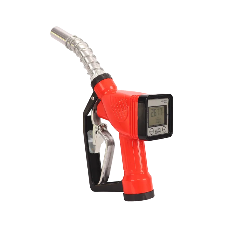 Digital Flowmeter Nozzle, Manual, 5 to 60 L/min, 1" Inlet Manual diesel nozzle with digital LCD flowmeter, 5 to 60 L/min, 1 inch inlet
