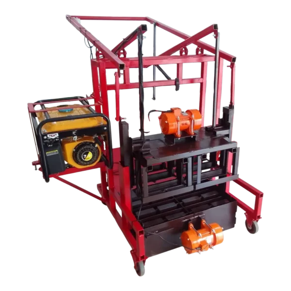 Dual-power mobile egg-layer brick making machine with generator, for electric and diesel operation