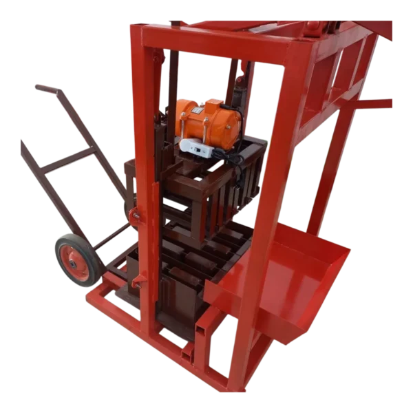 Electric static brick making machine with pre-installed mould, single vibrator and wheels