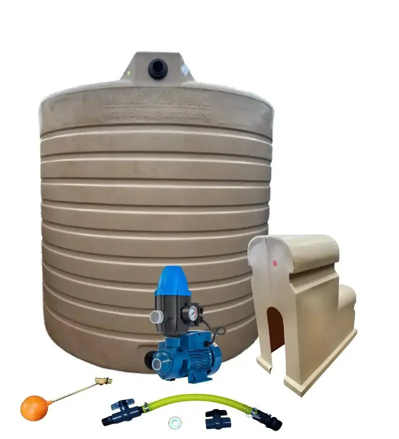 Executive 15 000 L Tank Combo, 0.37 kW Peripheral Pump 15 000 L water tank with 0.37 kW Peripheral pump with pump house cover and pipe set