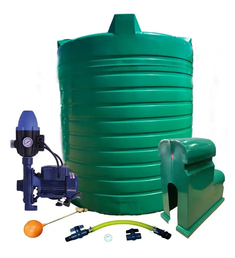 Executive 15 000 L Tank Combo, 0.55 kW Monoblock Pump 15 000 L water tank with 0.55 kW Monoblock pump tank and pump kit, side view