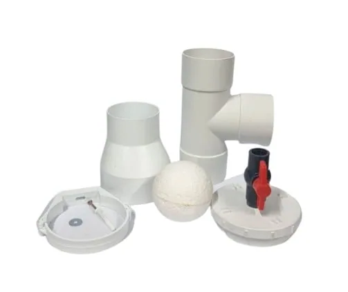 First flush kit with 110 mm chamber and floating ball for rainwater
