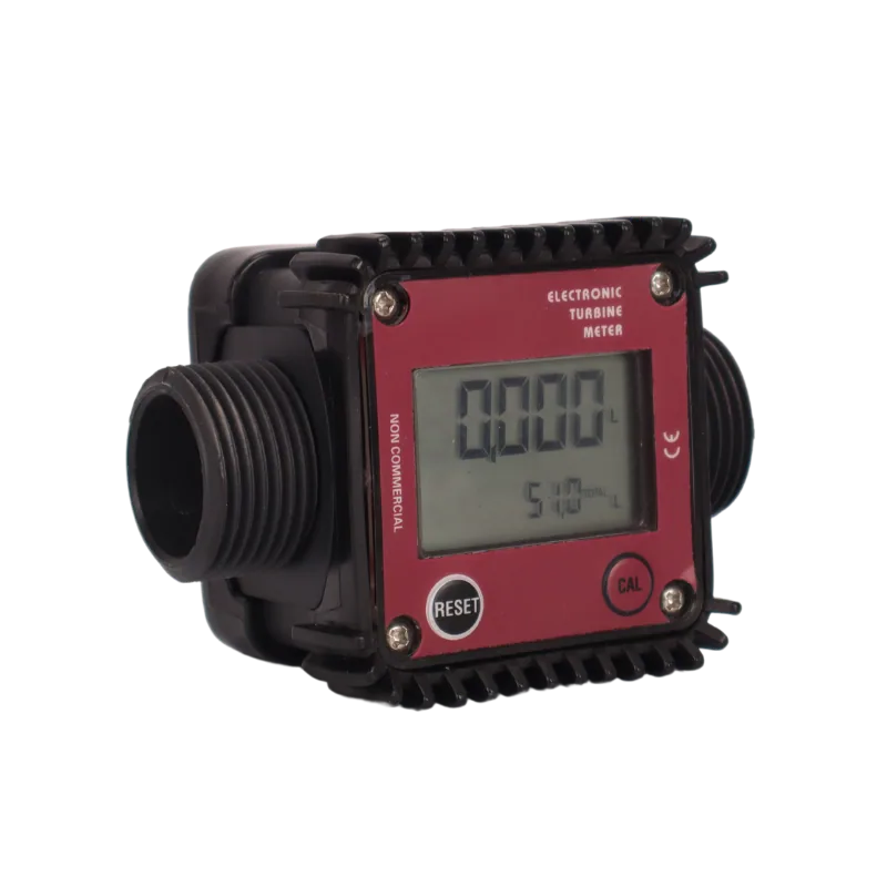 FM24 Digital Turbine Flowmeter, 1" Ports, 5-120 L/min FM24 1 inch digital turbine flowmeter with LCD display for diesel, 5 to 120 L/min