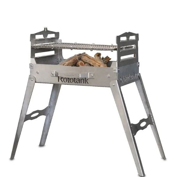Folding 316 Stainless Steel Braai, 500 x 350 x 700 mm Folding 316 stainless steel braai with grid, handle and folding legs, 500 x 350 mm