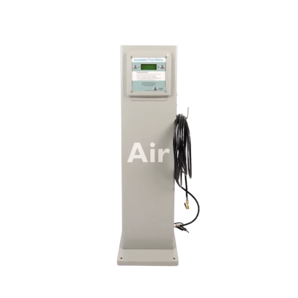 Grey free-standing digital tyre inflator pedestal, 5 to 102 psi