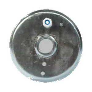Galvanized steel borehole base plate for 32 mm delivery pipe