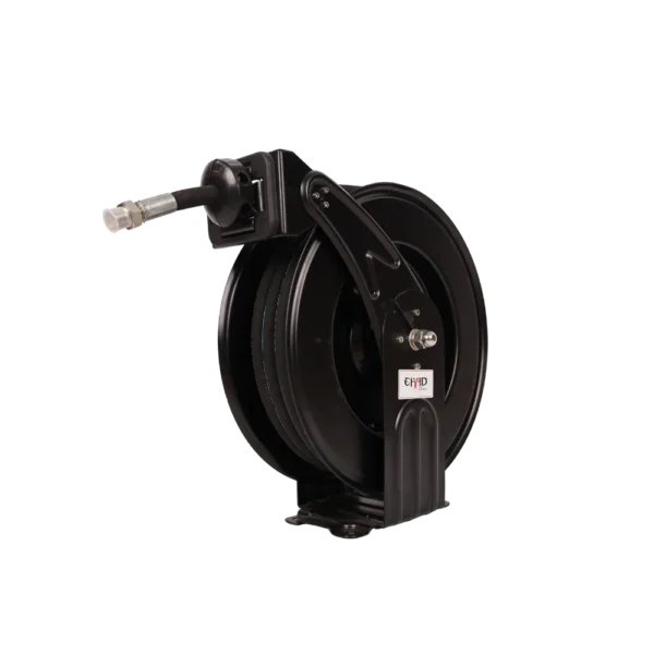 1/2 inch retractable oil hose reel with 15 m high-pressure hose rated 200 bar