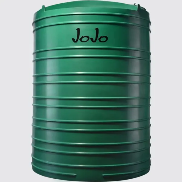 JoJo 10,000 litre green vertical water tank, 2200 mm diameter, 3150 mm high