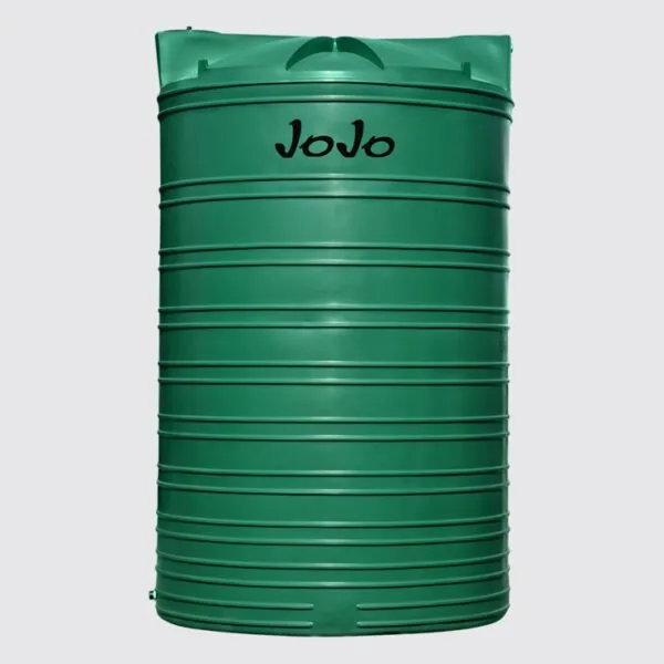 JoJo 20,000 litre green vertical water tank, 2600 mm diameter, 4270 mm high