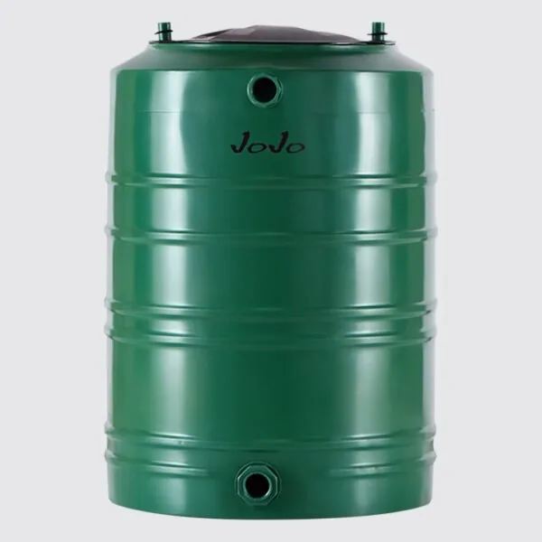 JoJo 260 litre green vertical water tank, 670 mm diameter, 940 mm high