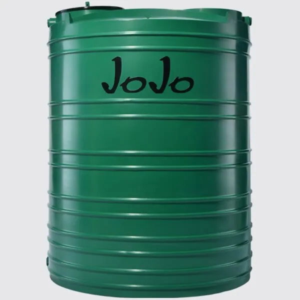 JoJo 2,700 litre green vertical water tank, 1420 mm diameter, 1860 mm high