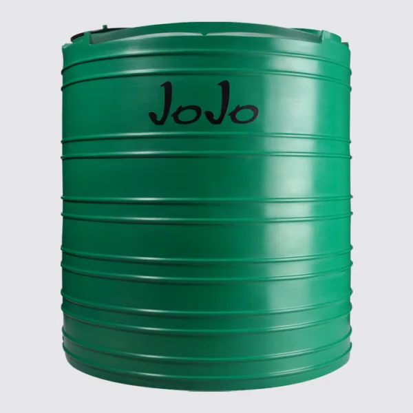 JoJo 4,750 litre green vertical water tank, 1820 mm diameter, 2060 mm high