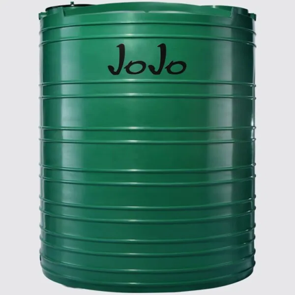 JoJo 5,250 litre green vertical water tank, 1820 mm diameter, 2255 mm high
