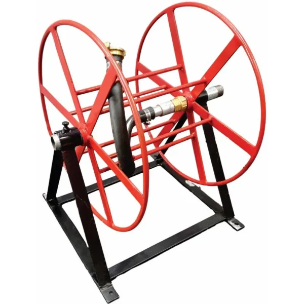 Large standard-finish steel diesel hose reel for 70 m of 20 mm or 45 m of 25 mm hose, sold empty